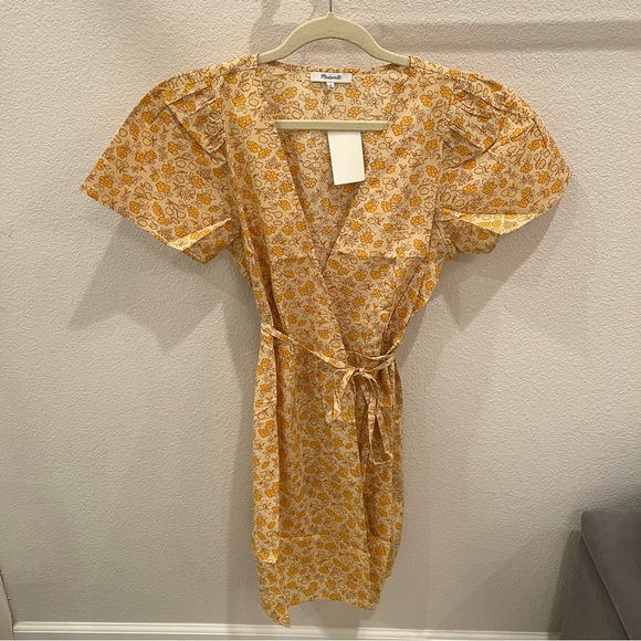MADEWELL Floral Short Sleeve Wrap Dress - Picture 3 of 8